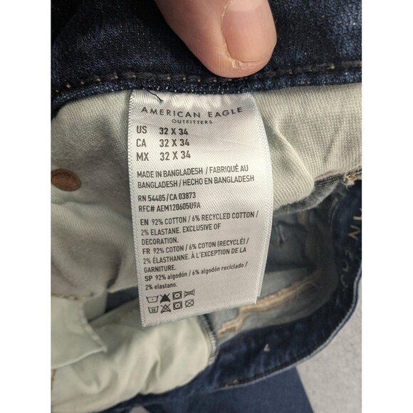 American Eagle Jeans Mens 32x34 Blue Original Bootcut AirFlex+ Stretch Denim - Picture 14 of 15